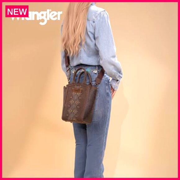 Mini Crossbody Purse with Aztec Embroidery, Adjustable Strap, Anti-Theft Pocket - Picture 4 of 8